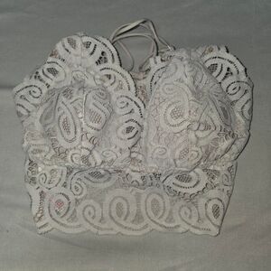 Victoria-s-secret-pink Women's White and Cream Crop-top